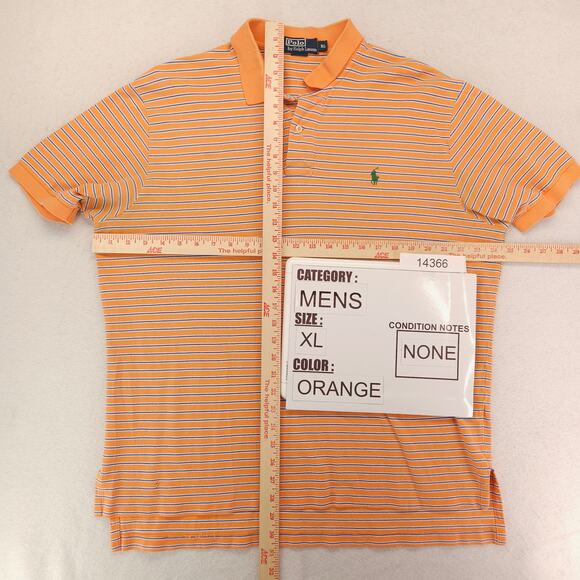 Polo by Ralph Lauren Collared Short Sleeve Polo Shirt Mens Size XL Orange - Picture 5 of 9
